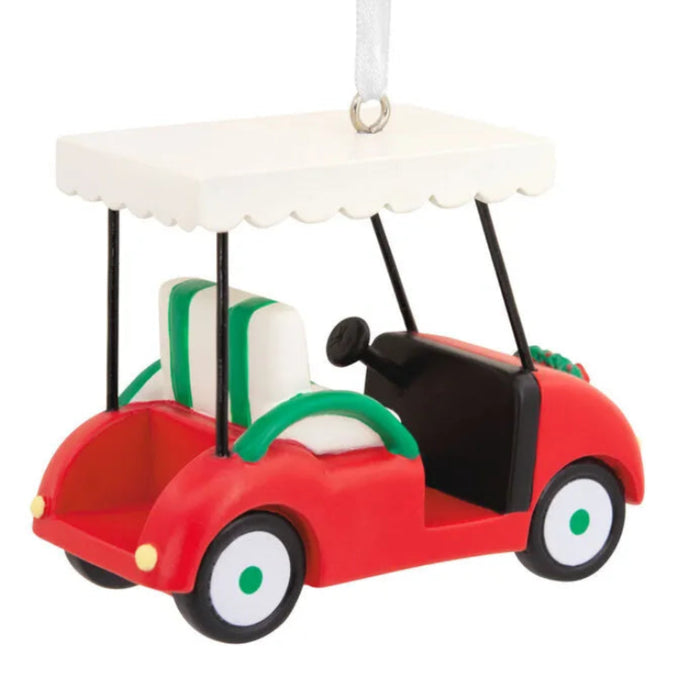 Golf Cart Hallmark Ornament featuring a charming golf cart design for Christmas tree decoration.