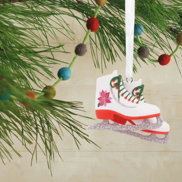 Ice Skates Hallmark Ornament featuring a detailed pair of ice skates for festive Christmas tree décor.