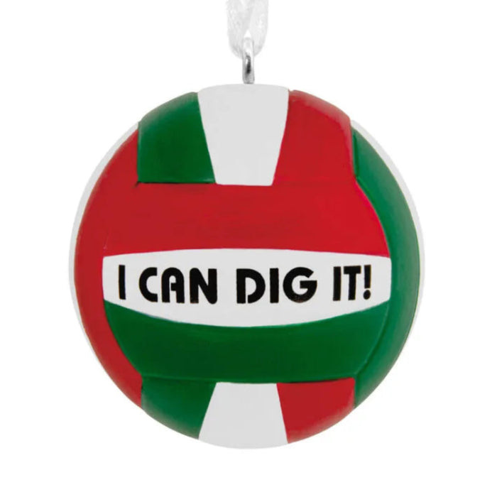 I Can Dig It! Volleyball Hallmark Ornament featuring a playful volleyball-themed design for Christmas tree décor.