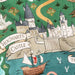 Harry Potter™ Marauder's Map tea towel measuring 18 x 26 inches featuring the iconic magical map design, ideal for kitchen décor, drying dishes, and gifting to Harry Potter fans.