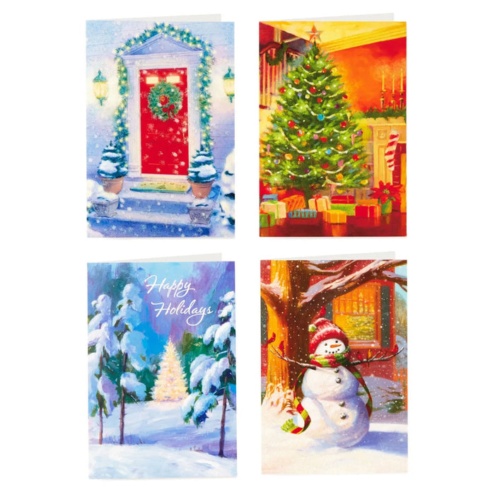 Hallmark Heartwarming Home assorted Christmas greeting cards, box of 24 festive holiday designs