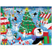 Playful Penguins Christmas Mart Fun 550-piece jigsaw puzzle featuring cheerful penguins enjoying a festive Christmas market scene.