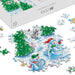 Snowball Fight! 1000-piece jigsaw puzzle featuring a lively winter scene with people enjoying a playful snowball fight.