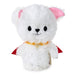 itty bittys Krypto the Superdog plush with bright white fur, embroidered face, red cape, and one ear raised