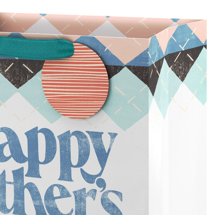 Hallmark : 13" Happy Father's Day Argyle Large Gift Bag