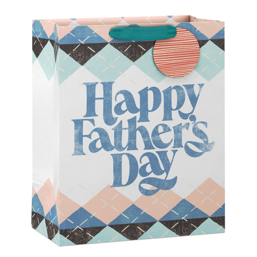Hallmark : 13" Happy Father's Day Argyle Large Gift Bag