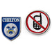Chilton and No Cell Phone Signs Enamel Pins