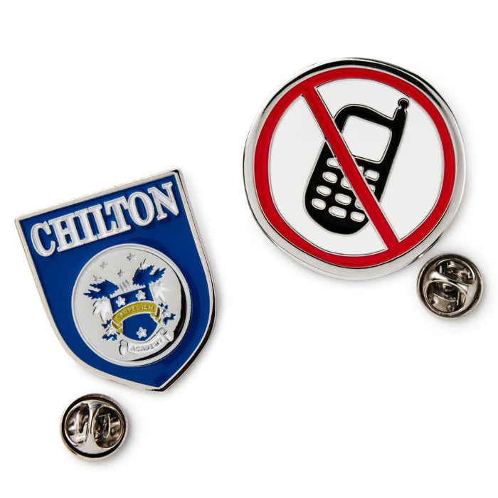 Chilton and No Cell Phone Signs Enamel Pins