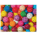 Prismatic Pickleballs 550-piece jigsaw puzzle featuring a colorful pattern of vibrant pickleballs.