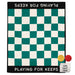 Checkerboard blanket with bag and playing pieces