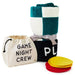 Teal‑green and white checkerboard fleece blanket with black border and “Playing for Keeps” text along two edges