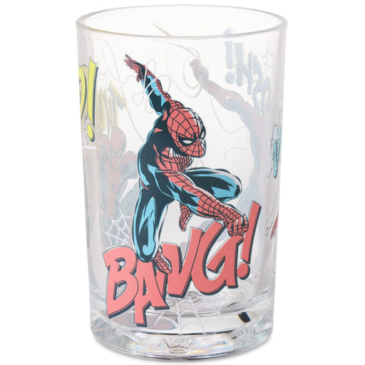Marvel Spider-Man Collectible Drinking Glass 13.5 oz featuring colorful superhero artwork on a durable clear glass, perfect for Marvel fans, collectors, and everyday beverage use.
