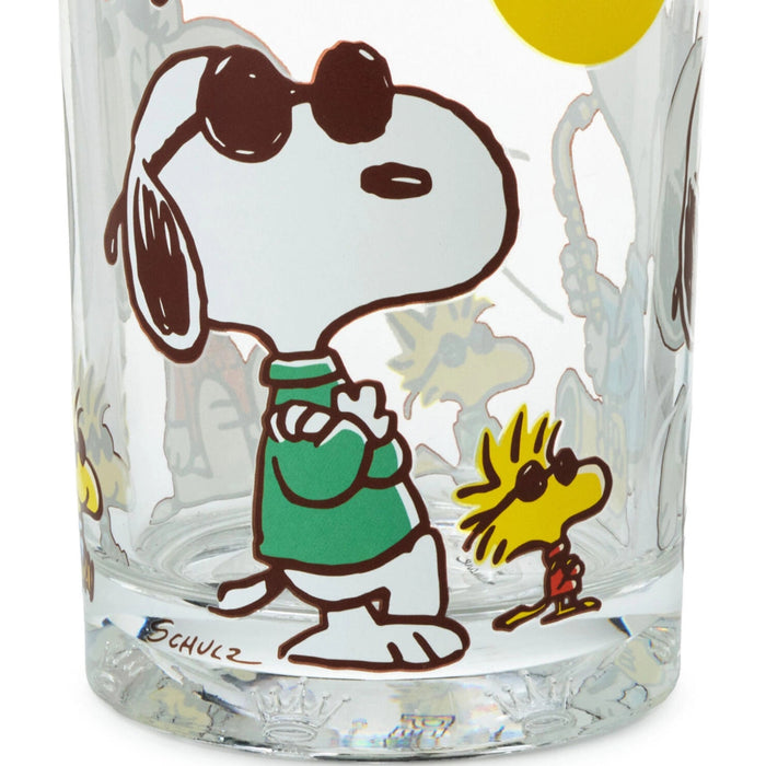 Peanuts® Joe Cool Collectible 13.5 oz. clear drinking glass featuring Snoopy as Joe Cool with licensed Peanuts artwork on durable glass drinkware.