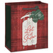 6.5-inch small Christmas gift bag featuring a rustic sled design with cozy winter-inspired artwork.