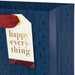 6.5-inch small Christmas gift bag featuring a cozy blue cable knit-inspired design for festive holiday gift wrapping.