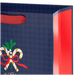 9.6-inch medium Christmas gift bag featuring a navy blue houndstooth pattern with festive candy cane accents.