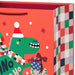 13-inch large Christmas gift bag featuring playful dinosaurs and a festive “Ho Ho Ho” message.