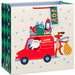 15-inch extra-deep Christmas gift bag featuring a festive Santa delivery truck design with an included gift tag.