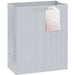 9.6-inch medium Christmas gift bag with stripes, rose gold snowflakes, and a gift tag