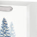 9.6-inch medium white Christmas gift bag featuring snowy tree designs for holiday gifting