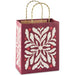 9.6-inch medium dark red Christmas gift bag featuring an abstract floral design.