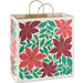 15-inch extra-deep cream Christmas gift bag featuring a festive poinsettia design.