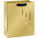 9.6-inch medium Christmas gift bag featuring a festive “Let It Snow” design on a gold background.