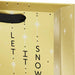 9.6-inch medium Christmas gift bag featuring a festive “Let It Snow” design on a gold background.