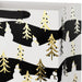 13-inch large Christmas gift bag featuring gold trees on a black and white background.