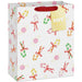 13-inch large white Christmas gift bag featuring colorful candy cane designs.