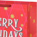 15-inch extra-deep Christmas gift bag featuring a glittery red and pink design.
