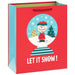 9.6-inch medium Christmas gift bag featuring a Peanuts® Charlie Brown snow globe design