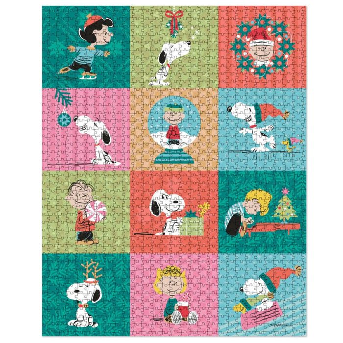 Peanuts® A Merry Peanuts Christmas 1000-piece jigsaw puzzle featuring festive holiday characters and Christmas artwork.