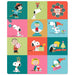 Peanuts Holiday Patchwork Throw Blanket measuring 50 x 60 inches with festive Christmas design