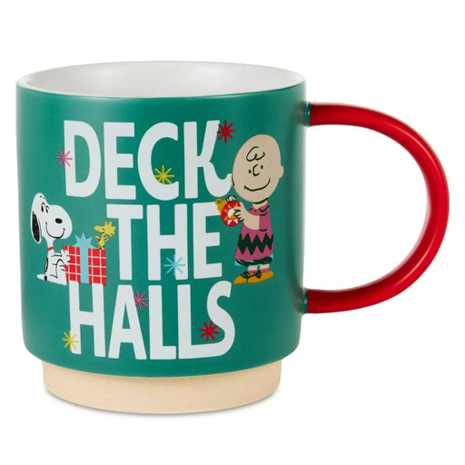 Peanuts Deck the Halls 16-ounce Christmas mug with festive holiday design