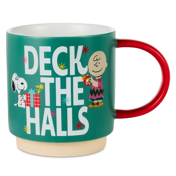 Peanuts Deck the Halls 16-ounce Christmas mug with festive holiday design