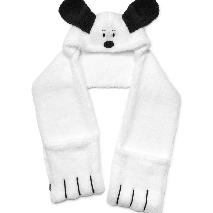 Peanuts Snoopy hooded scarf with pockets for cozy winter wear and seasonal gifting