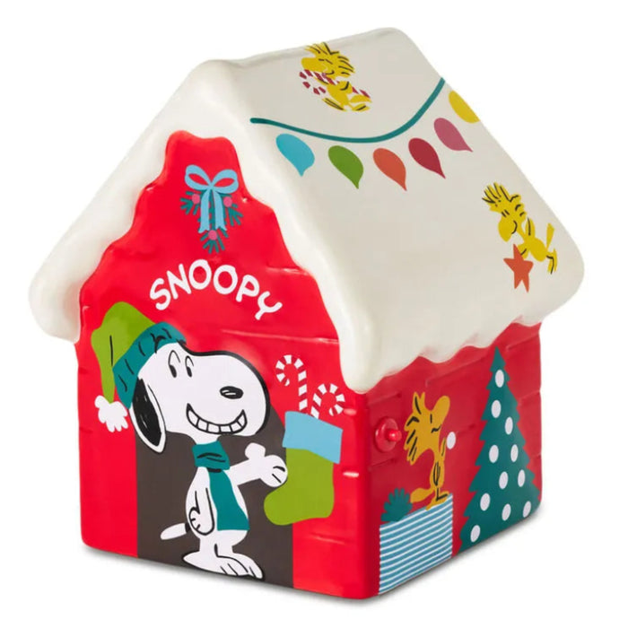 Peanuts Snoopy's Doghouse 8-inch figurine with sound feature for holiday and collectible display