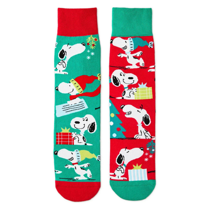Peanuts Snoopy holiday novelty crew socks with festive Christmas character design
