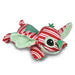 Disney Stitch 11-inch floppy plush with a festive candy cane-inspired Christmas design