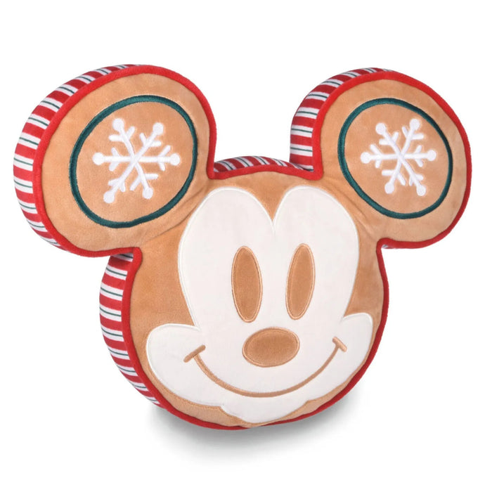 Disney Mickey Mouse 16 x 12-inch gingerbread throw pillow with festive Christmas design