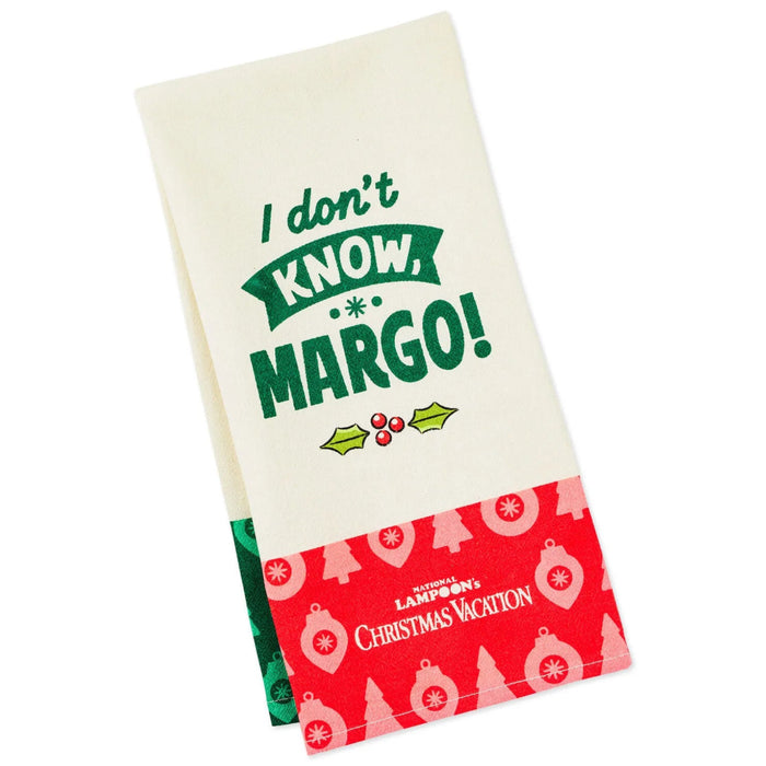 National Lampoon's Christmas Vacation Margo and Todd 18 x 26-inch tea towel with festive movie-themed design