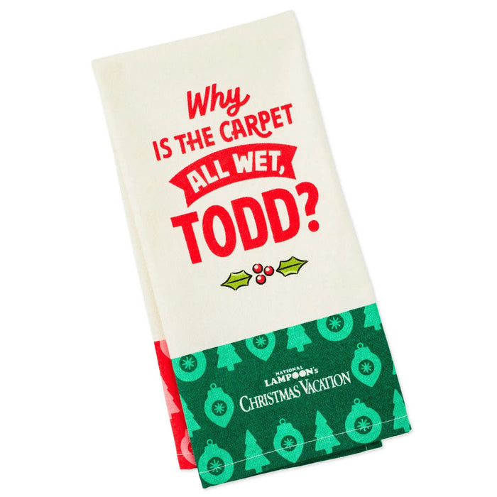 National Lampoon's Christmas Vacation Margo and Todd 18 x 26-inch tea towel with festive movie-themed design