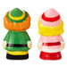Set of 2 Elf Buddy and Jovie salt and pepper shakers with festive character designs.