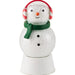 Snow-filled snowman figurine, 3.75 inches tall, with charming winter-themed Christmas details