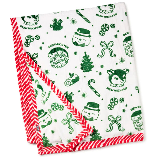 Snow Much Fun 50x60-inch throw blanket with cheerful snow-themed design for cozy winter décor