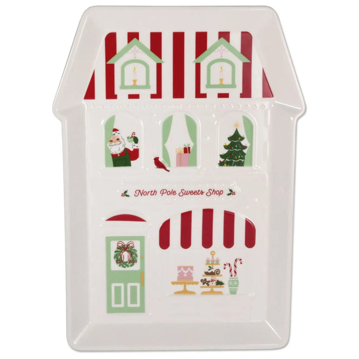 North Pole Sweets Shop Christmas serving tray, 9.5 x 13 inches