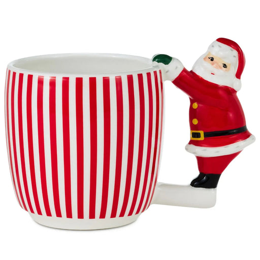 14 oz. Santa Sculpted Handle Mug with a festive Santa-inspired sculpted handle design