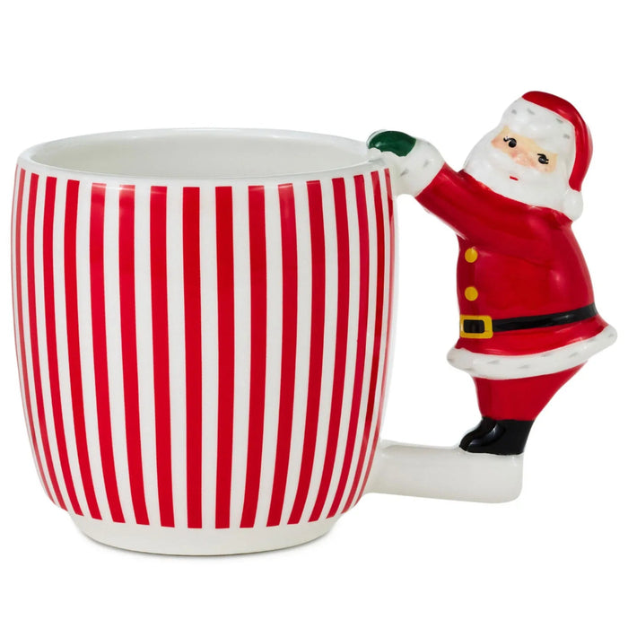14 oz. Santa Sculpted Handle Mug with a festive Santa-inspired sculpted handle design
