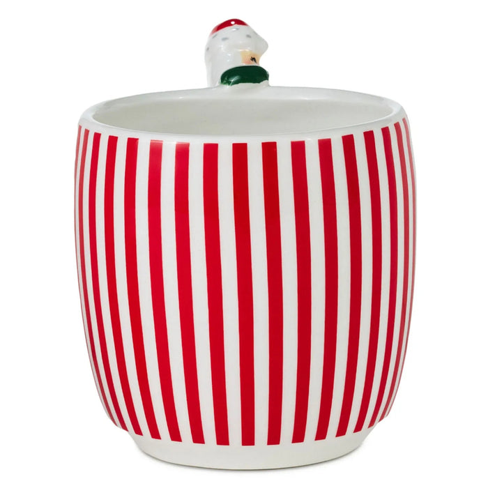 14 oz. Santa Sculpted Handle Mug with a festive Santa-inspired sculpted handle design